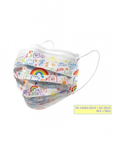 Mascherina Pediatric Cartoon Filtrante 98% IIR