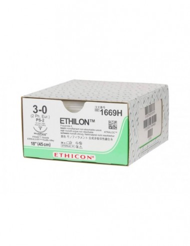 Sutura Monofilamento Ethicon Ethilon 3/0 Ago 19mm Nera Sterile gima