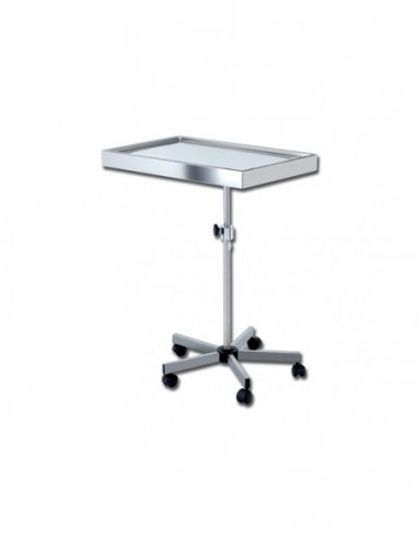 Carrello Medico Inox 5 Ruote Altezza Regolabile