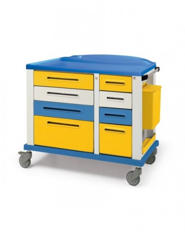 Carrello Medico Giallo a 8 Cassetti