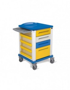 Carrello Medico Giallo a 4 Cassetti