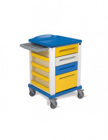 Carrello Medico Giallo a 4 Cassetti