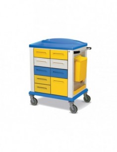 Carrello Medico Giallo a 9 Cassetti Standard