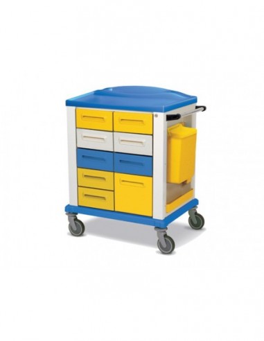 Carrello Medico Giallo a 9 Cassetti Standard